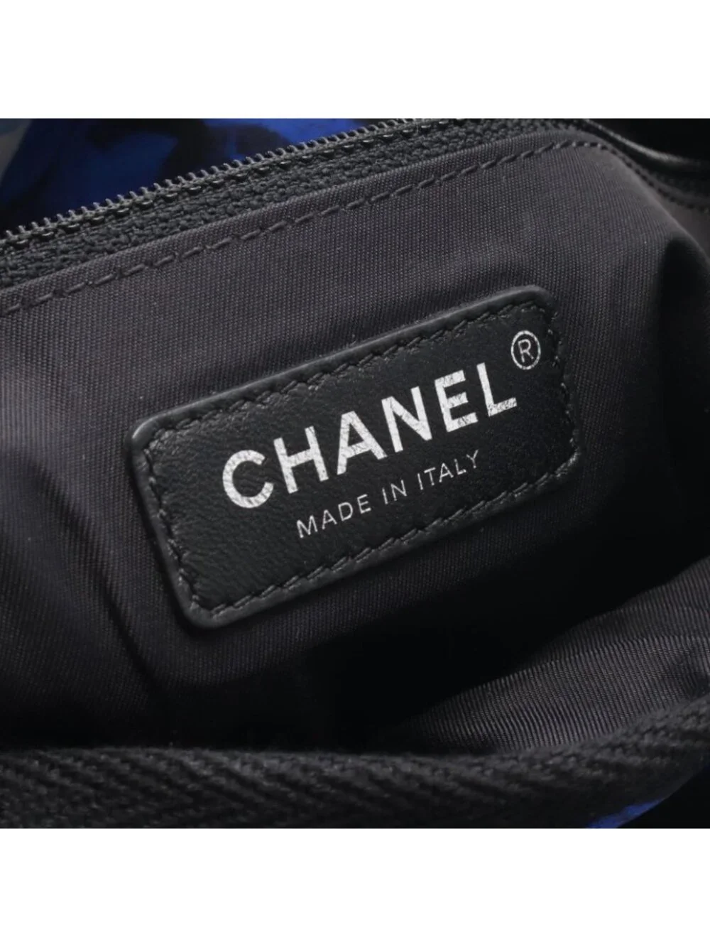 Chanel Backpack Air Line Blue Black White Nylon Leather